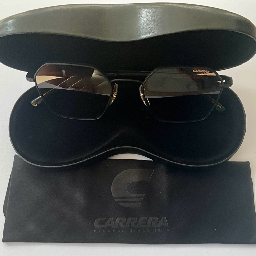 Black Carrera Hexagonal Frame Sunglasses - Picture 7 of 7